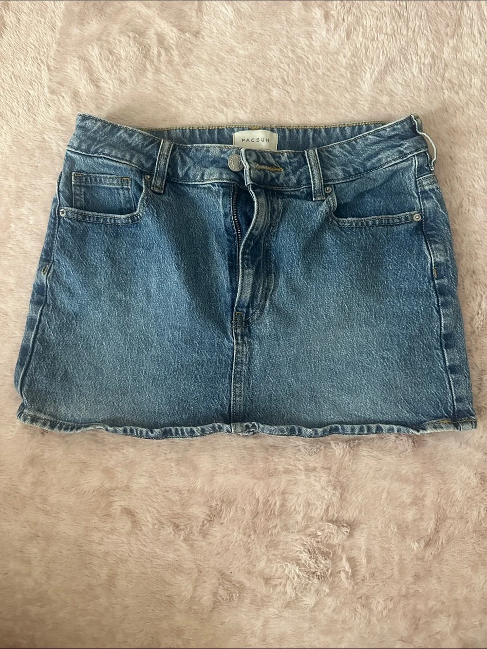 PacSun Denim Mini Skirt in Blue Wash - Picture 1 of 5